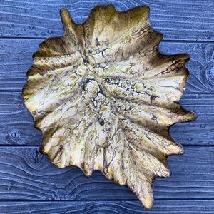 Glass Gold Leaf Trinket Dish Contemporary Home